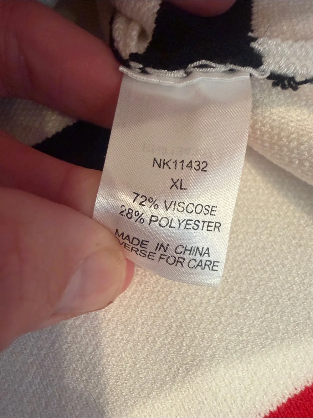 Baltic Born Cream Crewneck Sweater with Black Stripes & Red Trim - C47-041